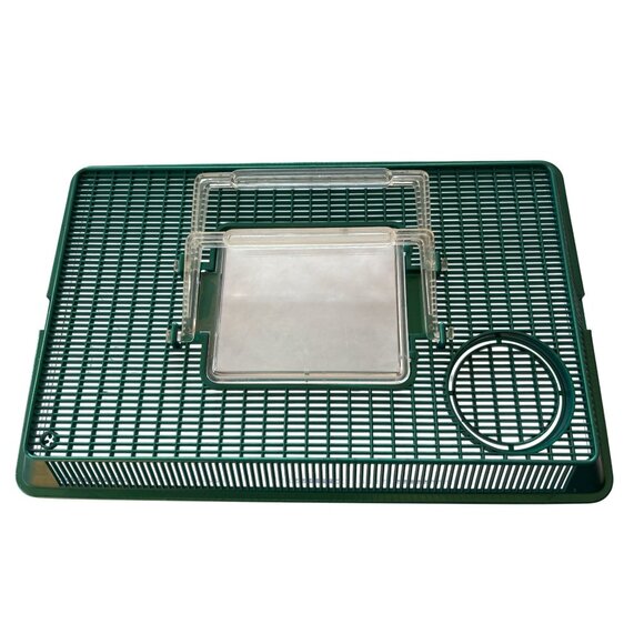 Lg Reptile & Insect Habitat Carrier W/ Lid & Handle - Green Ventilated Top C55 - Picture 5 of 8